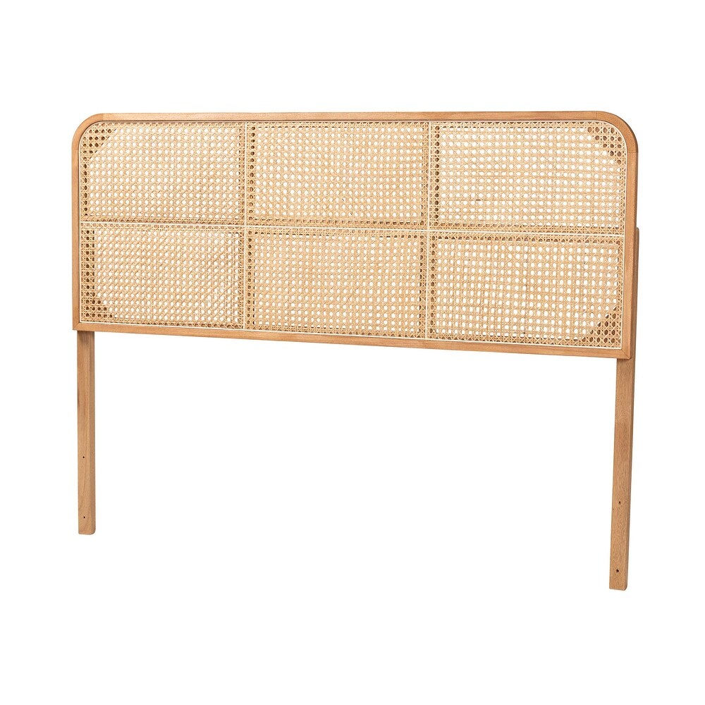 bali   pari Lainer Modern Bohemian Bayur Wood and Natural Rattan Headboard