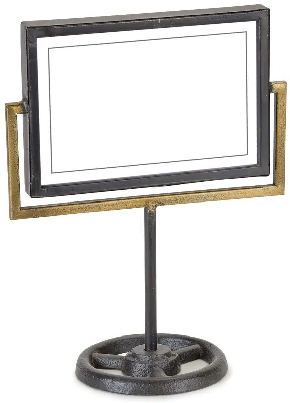 Black and Gold Horizontal Picture Frame on Stand