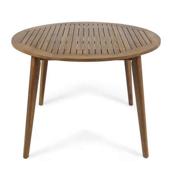 Outdoor Circular Wooden Dining Table，Made of Acacia Wood，Suitable for Outdoor Activities such as Courtyards