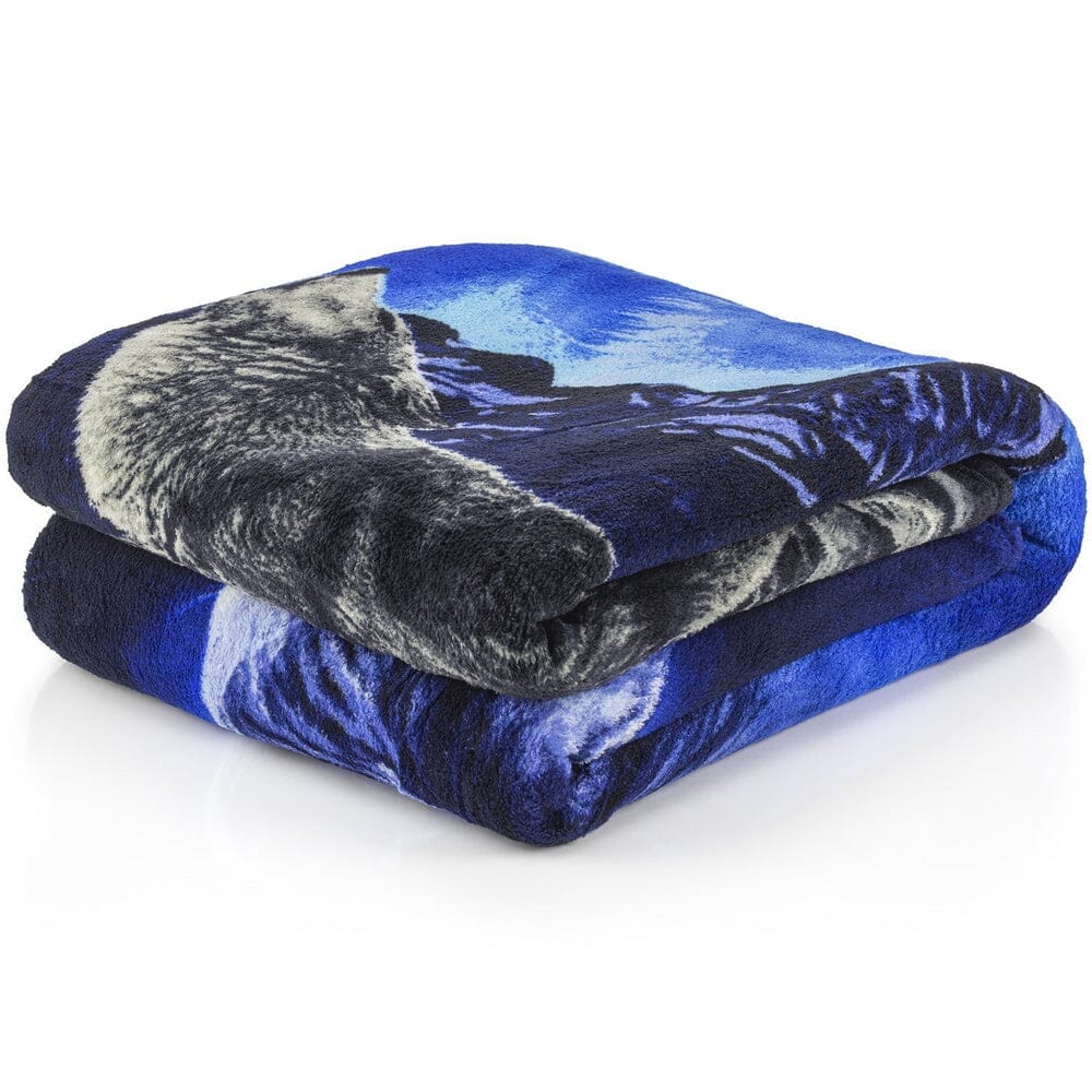 Wolves Howling Moon Super Soft Plush Fleece Throw Blanket