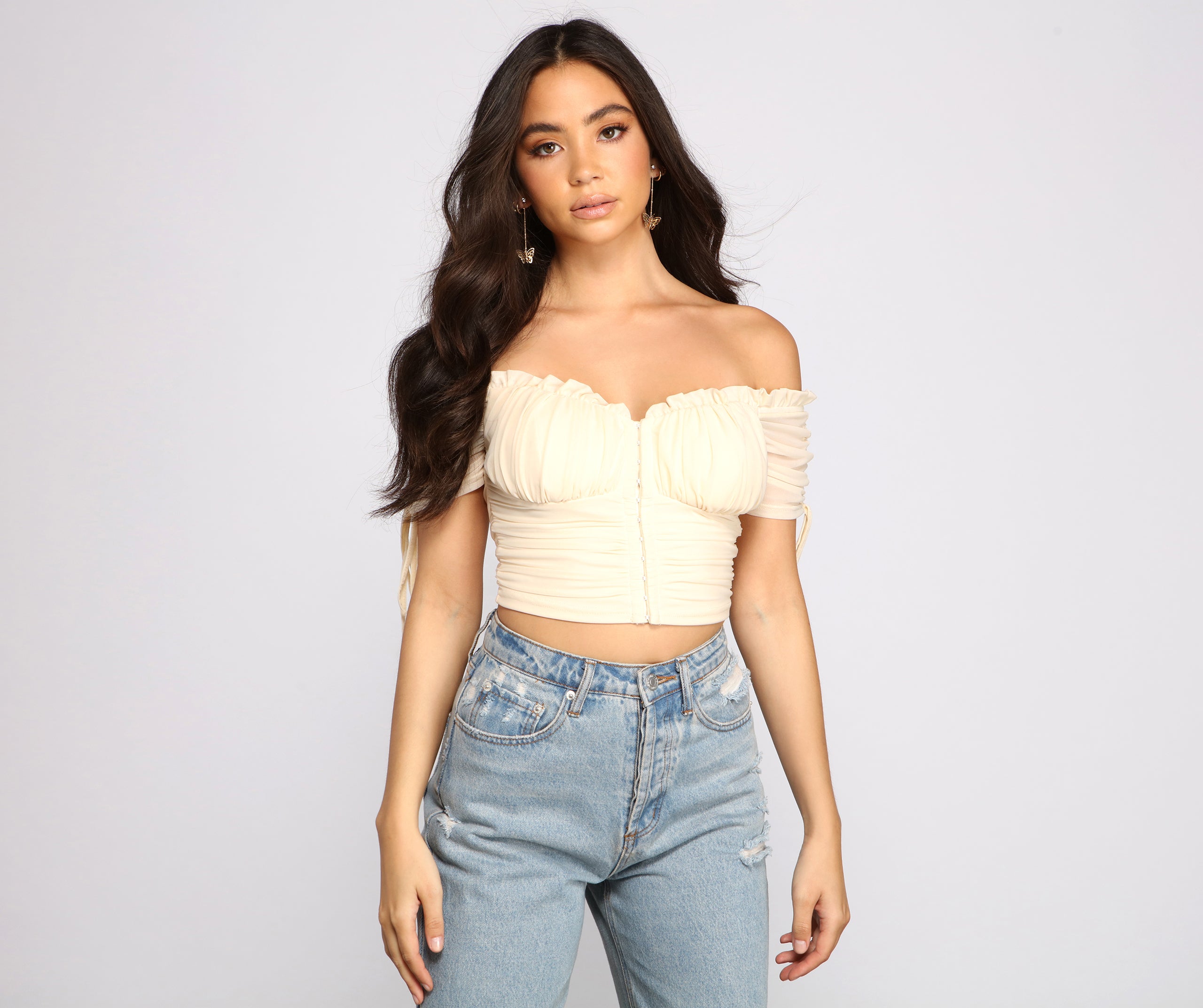 Hooked In Ruched Crop Top