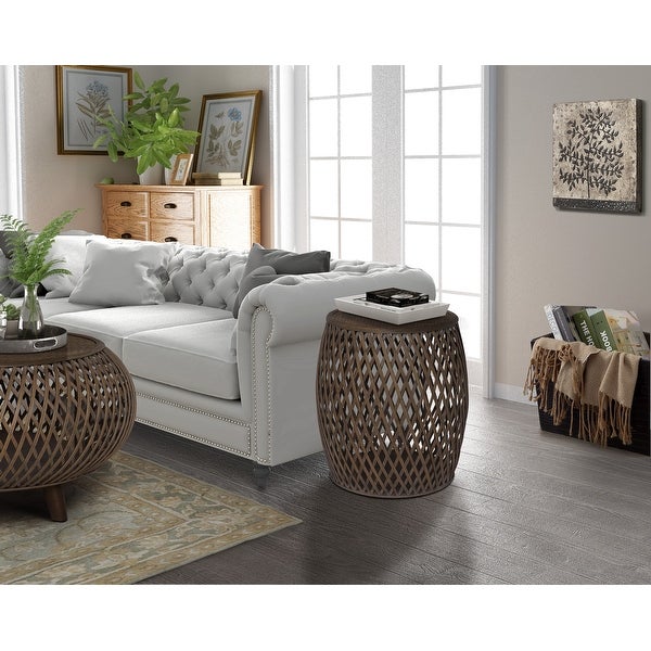 Bora Bora Contemporary Criss-Cross Side Table