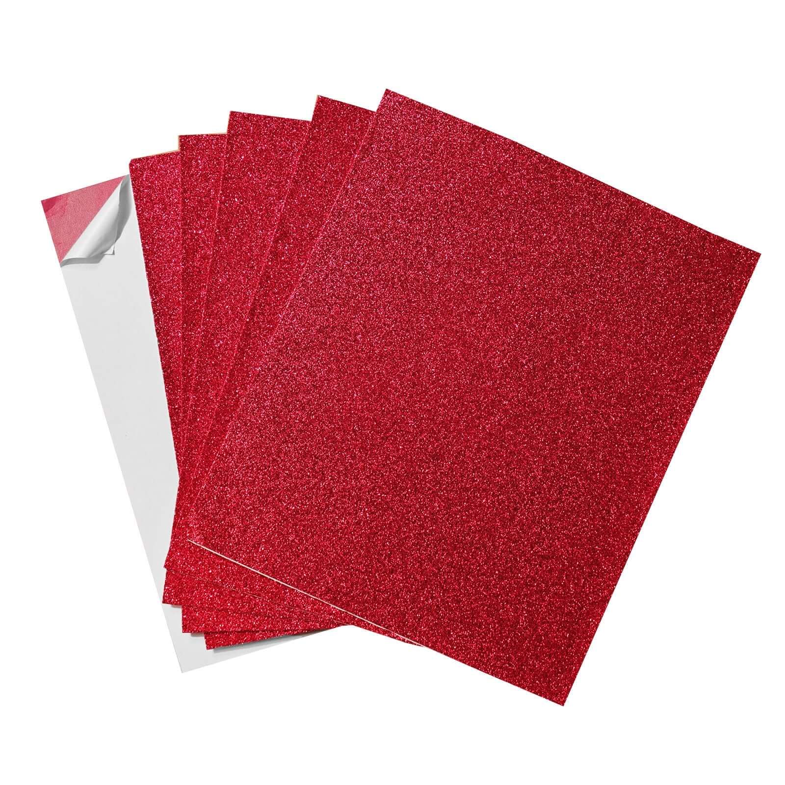 10 Pack Burgundy Self-Adhesive Glitter DIY Craft Foam Sheets 12