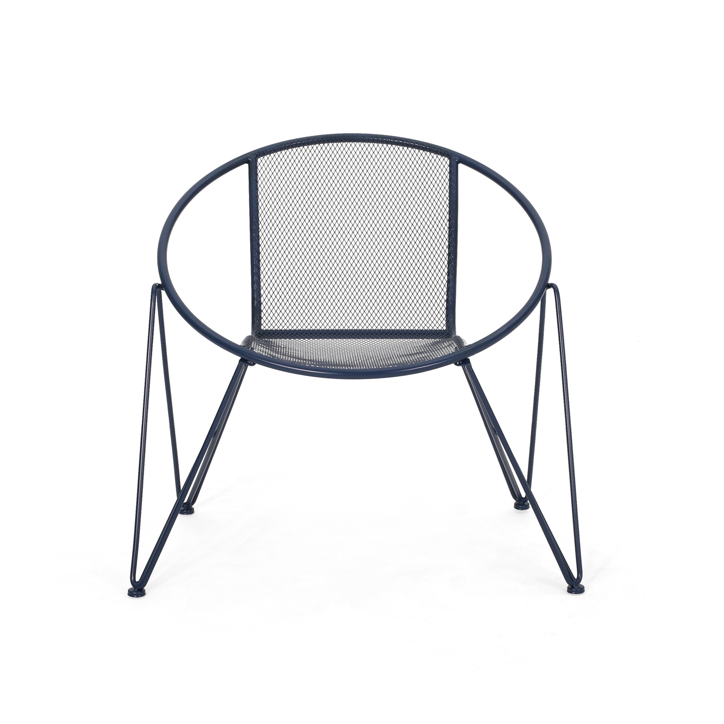 Graham Modern Outdoor Iron Club Chair (Set of 2)