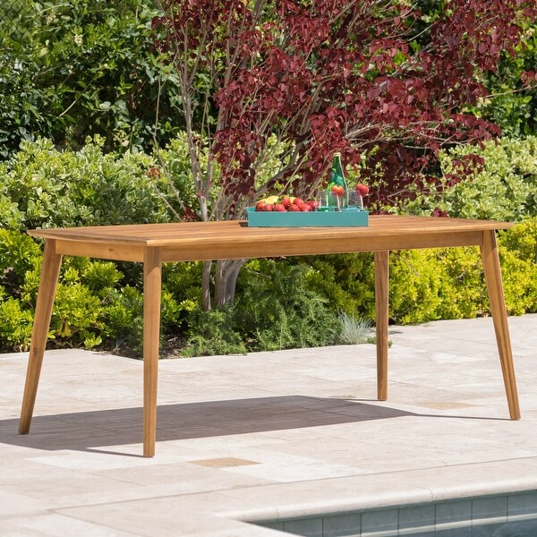 Outdoor Acacia Wood Dining Table for Backyard，Patio Bar，Deck，Dining Room