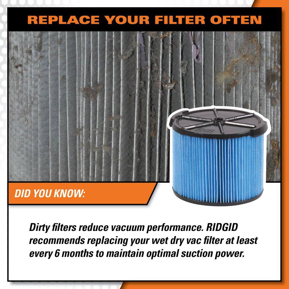 RIDGID Filter Kit with VF3500 Fine Dust Filter and VF3501 Dust Bags (2-pack) for 3 to 4.5 Gallon RIDGID WetDry Shop Vacuums VF3511