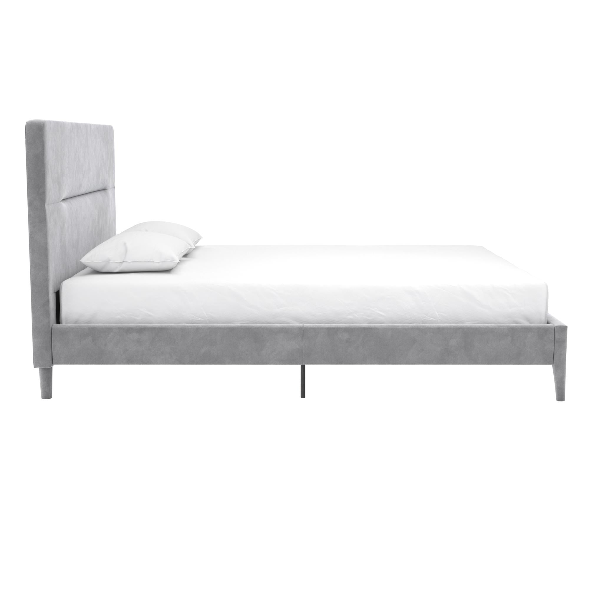 CosmoLiving Westerleigh Upholstered Bed, Queen, Light Gray Velvet