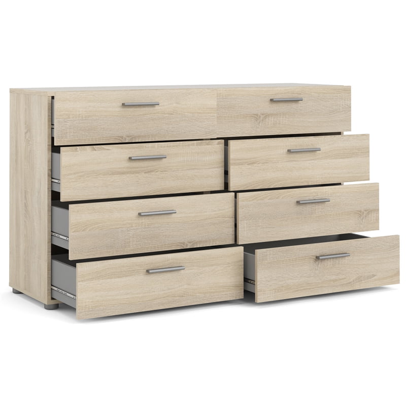 Loft 8 Drawer Double Dresser, Oak Structure