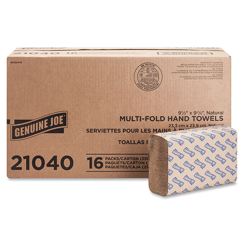 Genuine Joe 21040 Natural Multifold Towels  |9 4