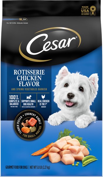 Cesar Rotisserie Chicken Flavor and Spring Vegetables Garnish Small Breed Dry Dog Food