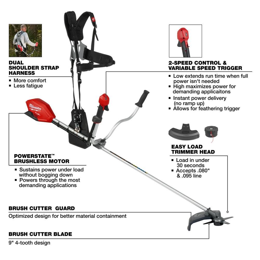 MW M18 FUEL Brush Cutter Bare Tool 3015-20 from MW