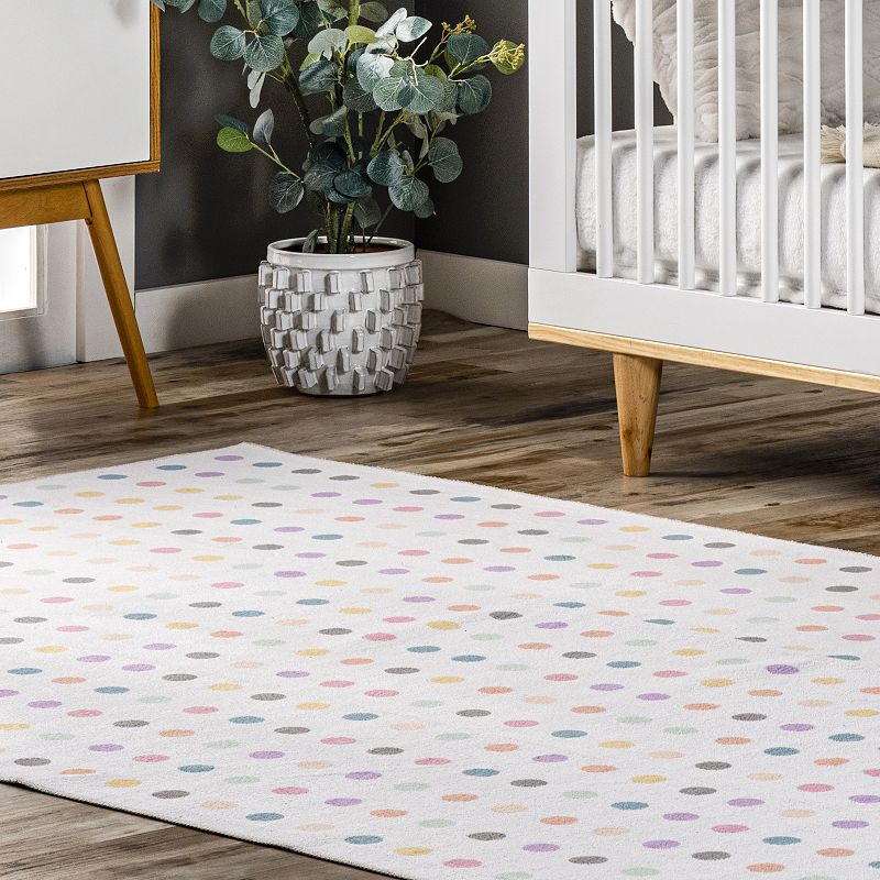 nuLoom Larissa Machine Washable Kids Polka Dot Area Rug