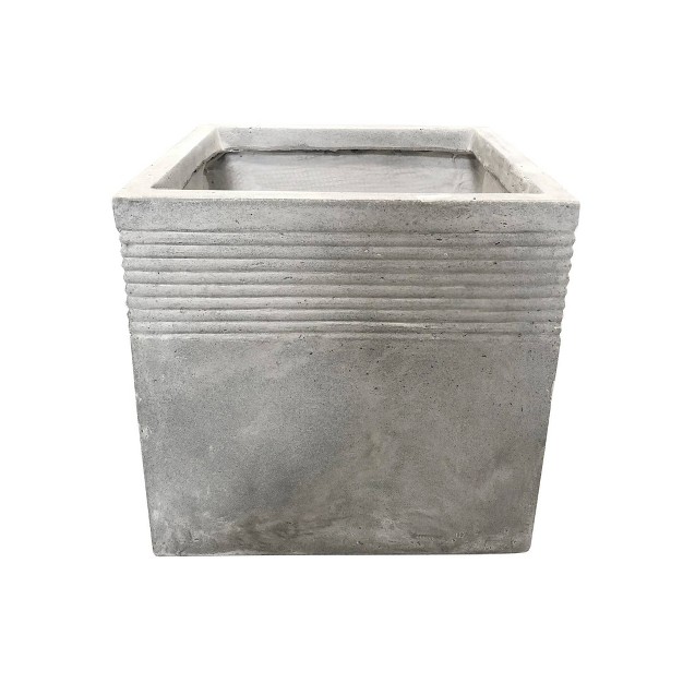 Kante Lightweight Outdoor Modern Square Concrete Planter Natural Concrete Gray Rosemead Home amp Garden Inc