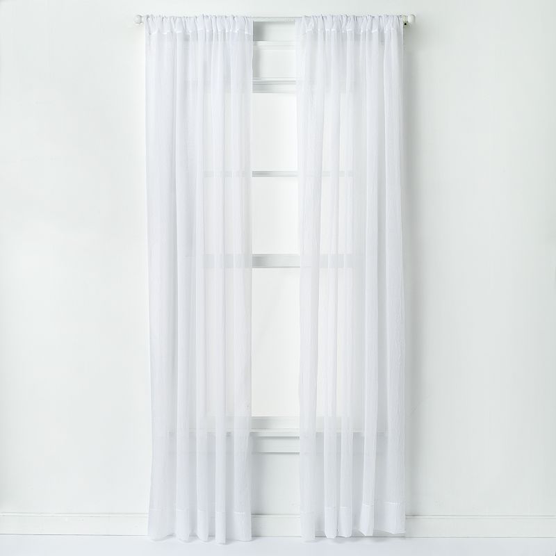 Window Curtainworks 1-Panel Trinity Crinkle Voile Window Curtain