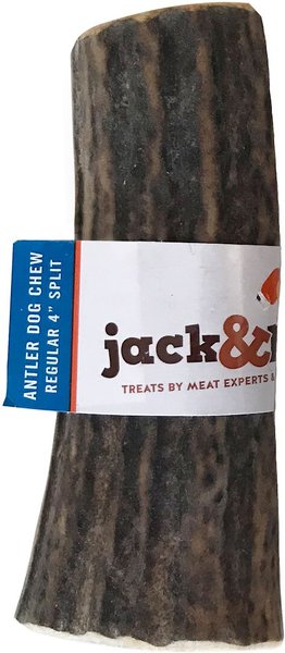 Jack and Pup Small Split Elk Antler Dog Chew Treats， 4-in