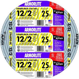 Southwire 122 x 25 ft. Stranded CU MC (Metal Clad) Armorlite Cable 69114721