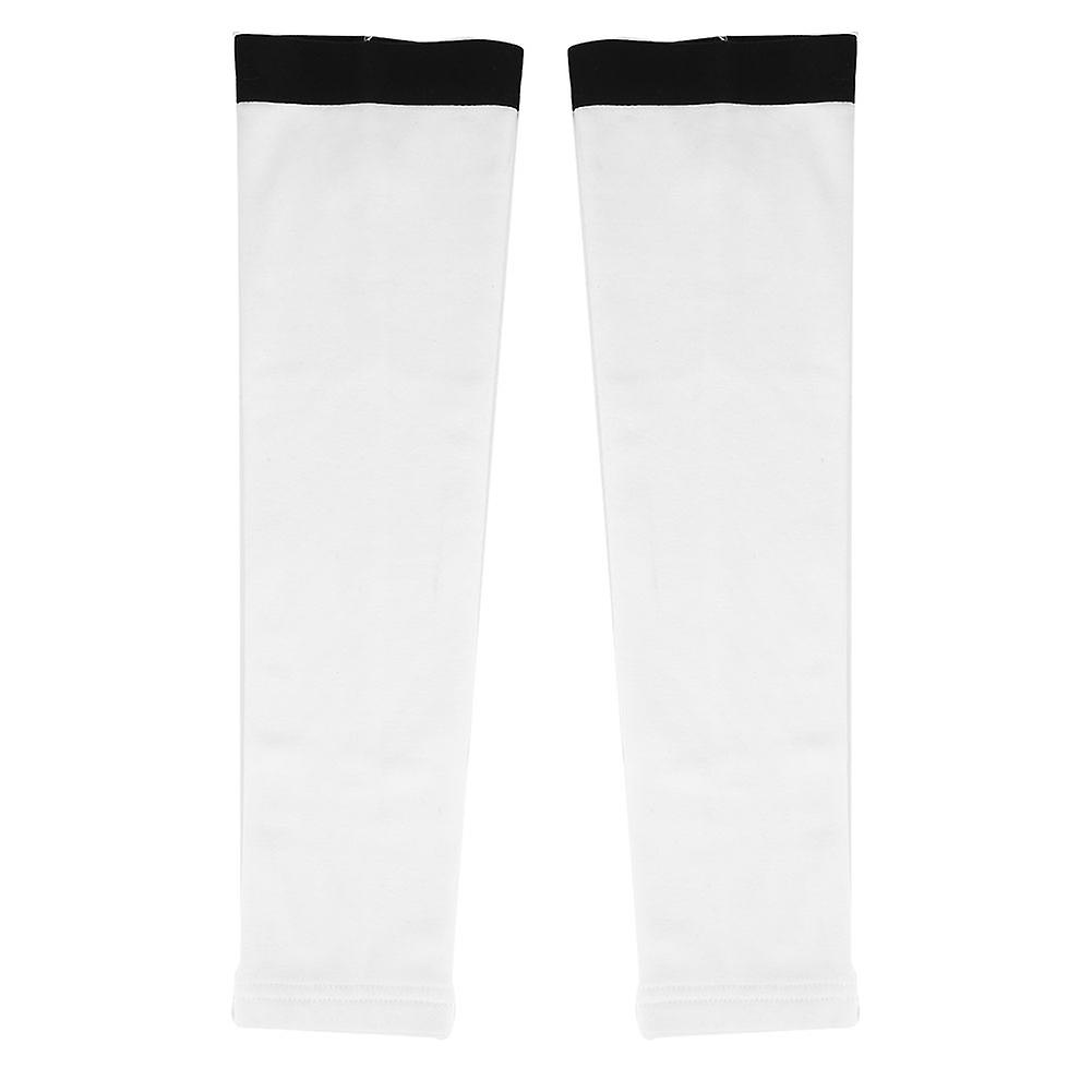 Cycling Windproof Fleece Arm Warmers Outdoor Sports Arm Sleeves Cover (white Xxl)