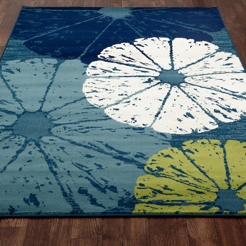 Art Carpet Oceanside Citrus Slice Blue Indoor Outdoor Rug