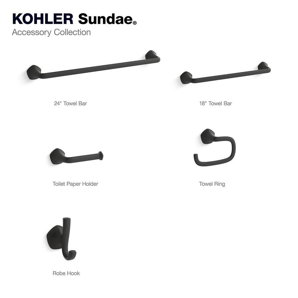 KOHLER Sundae Towel Ring in Matte Black R31061-BL