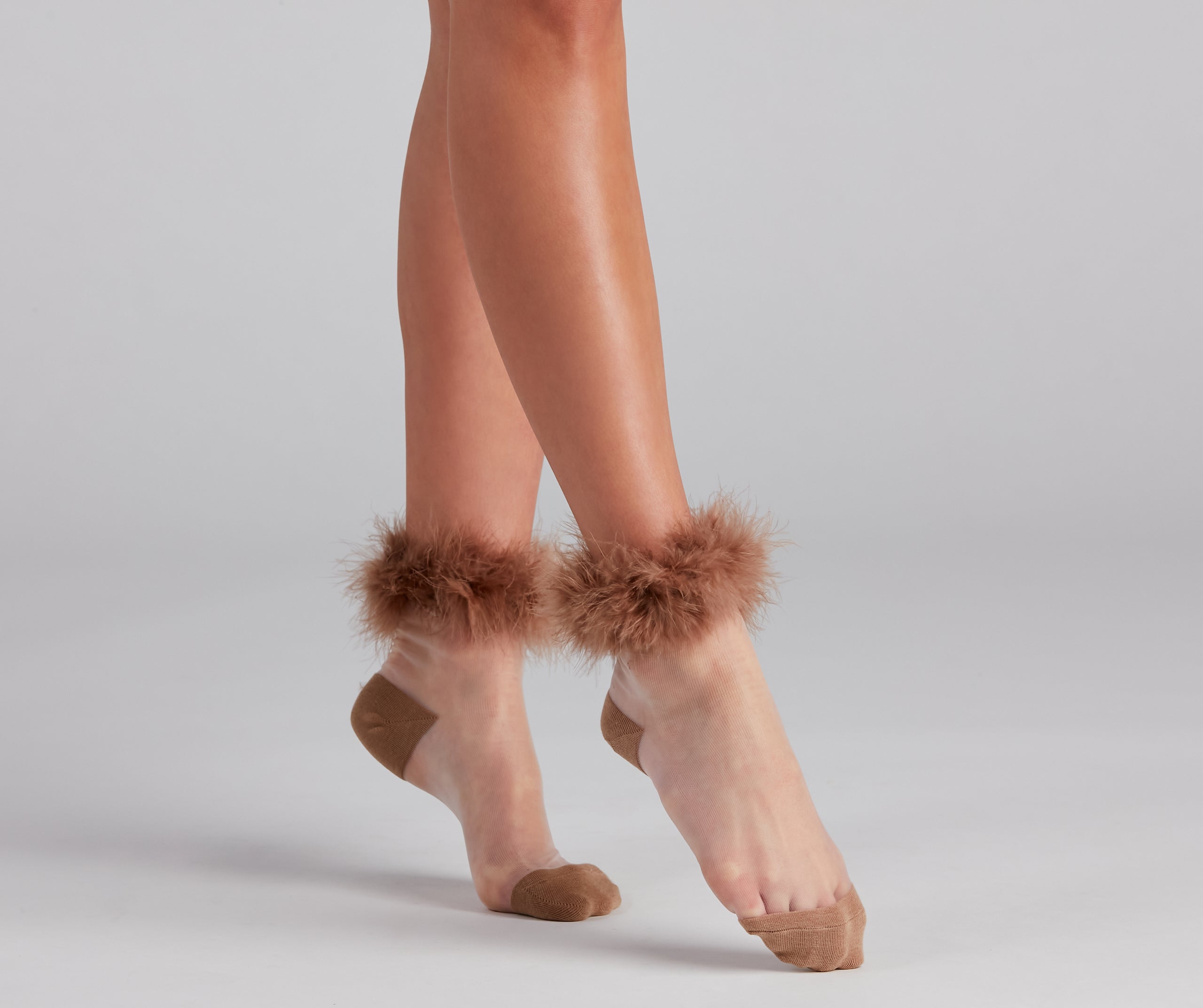 Classy Girl Marabou Trim Socks