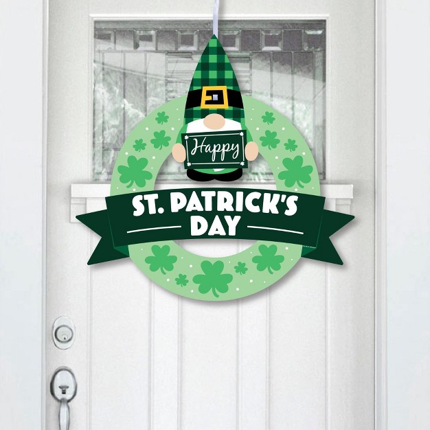 Big Dot Of Happiness Irish Gnomes Outdoor St Patrick x27 s Day Party Decor Front Door Wreath