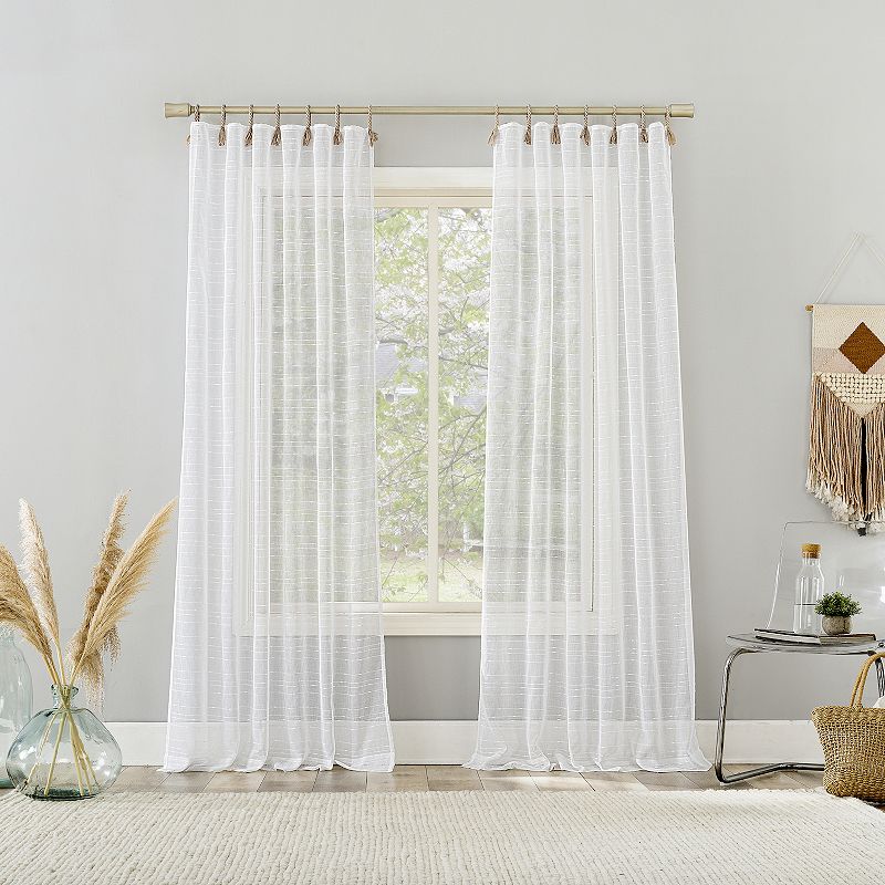 No. 918 Noemi Semi-Sheer Rope Tab Top 1 Curtain Panel