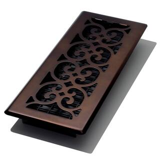 Decor Grates 4 in. x 12 in. Scroll Plated Bronze Register SPH412-RB