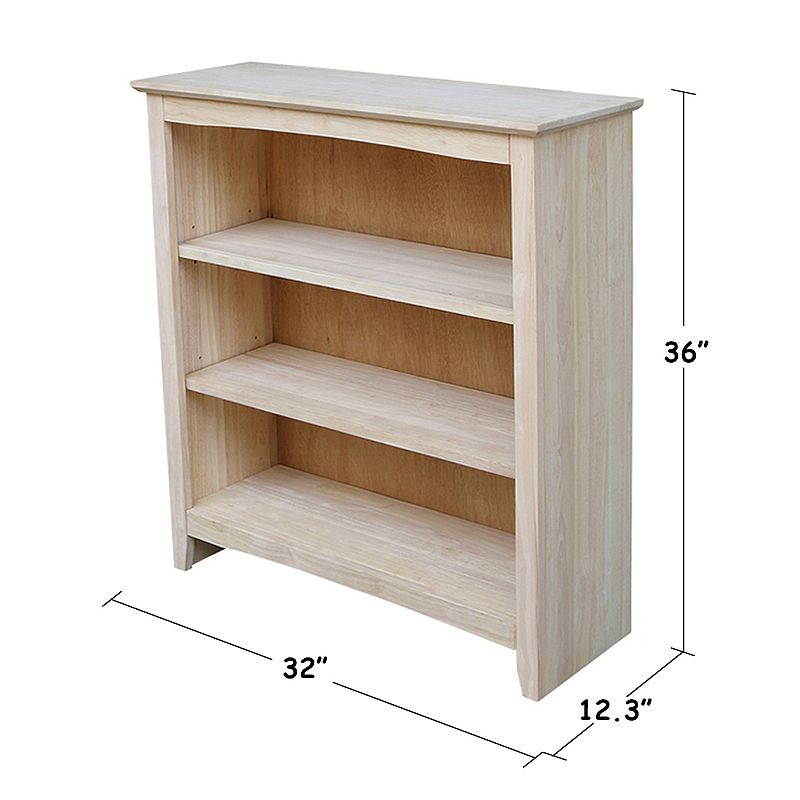 International Concepts Shaker 3-Shelf Bookcase