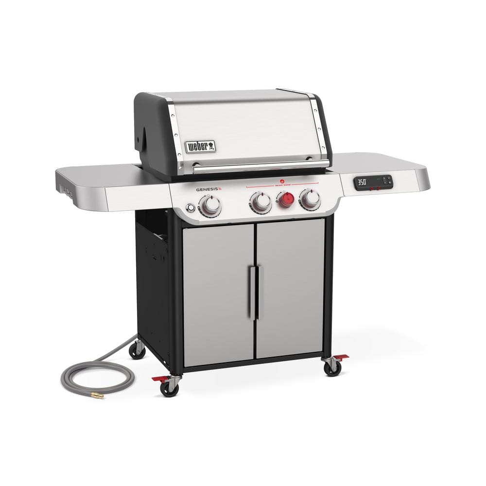 Weber Genesis Smart SX-325s 3-Burner Natural Gas Grill in Stainless Steel with Smart Technology 37500001