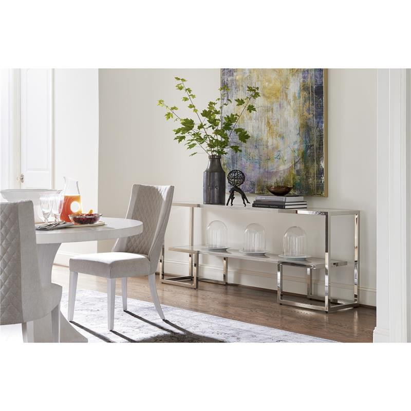 Universal Furniture Wood Console Table with Metal Base in Beige Finish   Contemporary   Console Tables   by Homesquare  Houzz