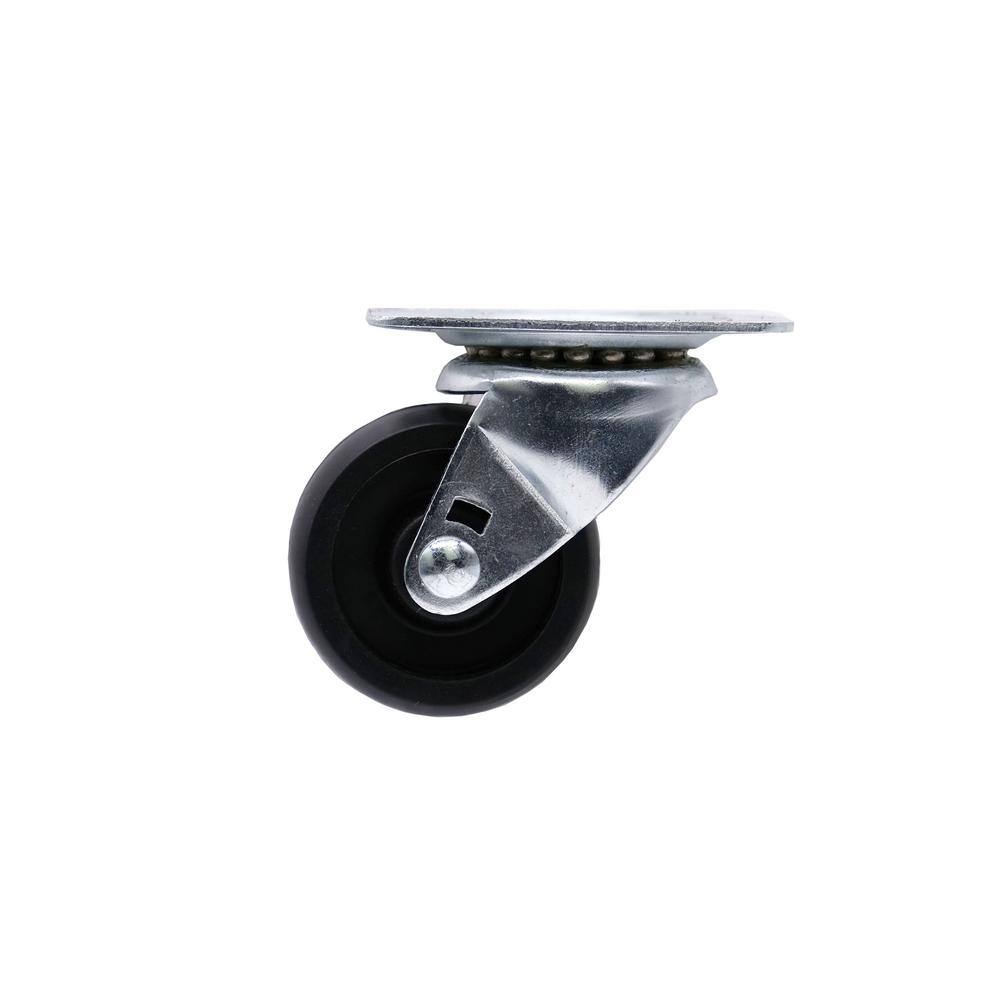 Everbilt 2 in. Black Polypropylene and Steel Swivel Plate Caster with 125 lb. Load Rating 49392