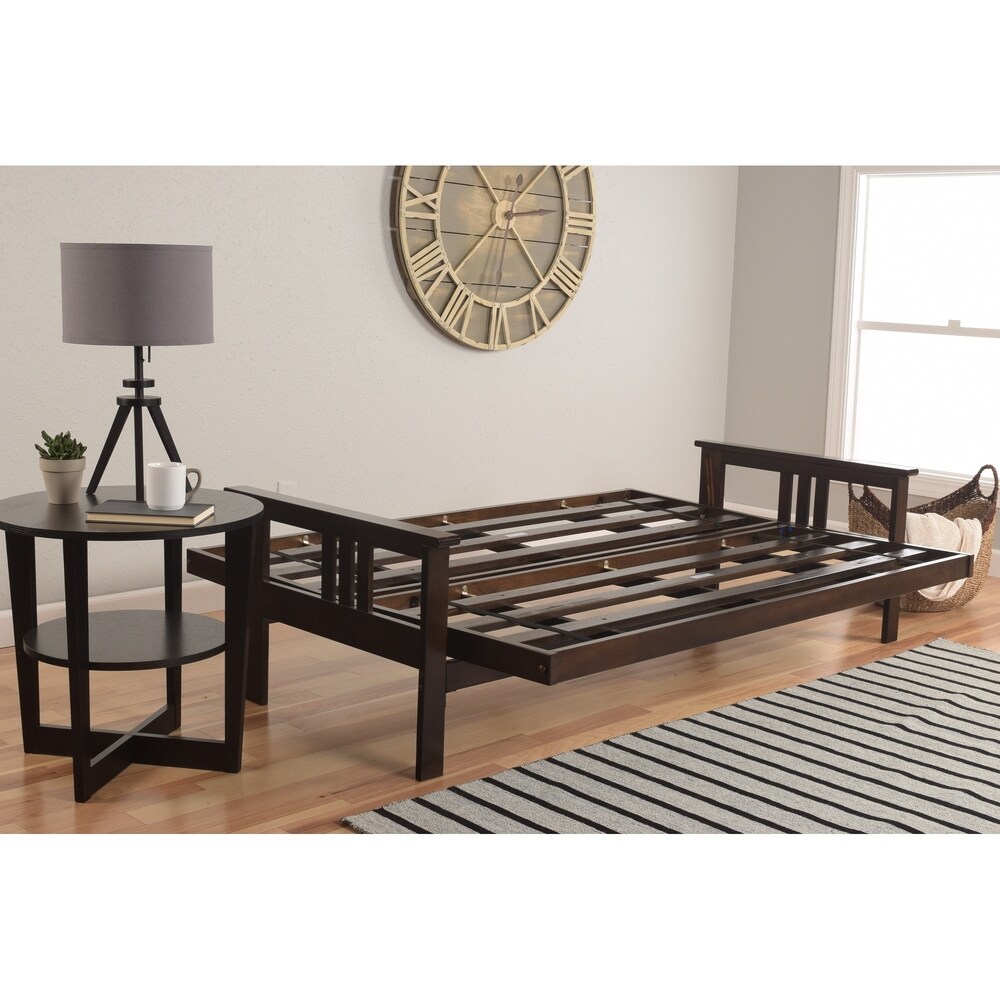 Queen Size Espresso Futon Set and Oregon Trail Mattress