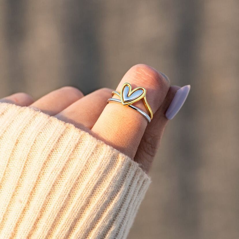 To My Granddaughter Irregular Minimalist Two-piece Ring