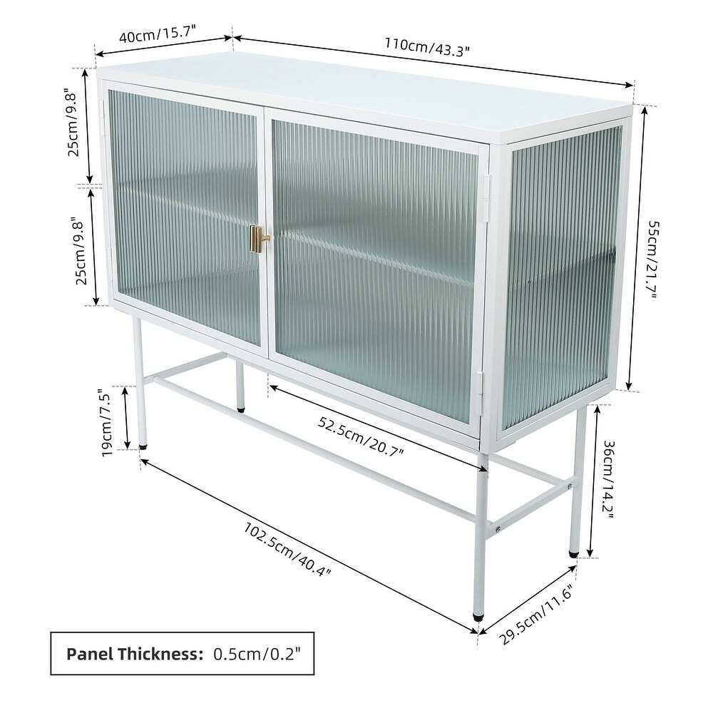 Retro Style Console Table Simple Modern Sideboard Storage Cabinet with Detachable Wide Shelves