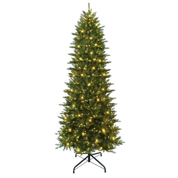 Puleo International 10 ft. Prelit Slim Artificial Fraser Fir Tree