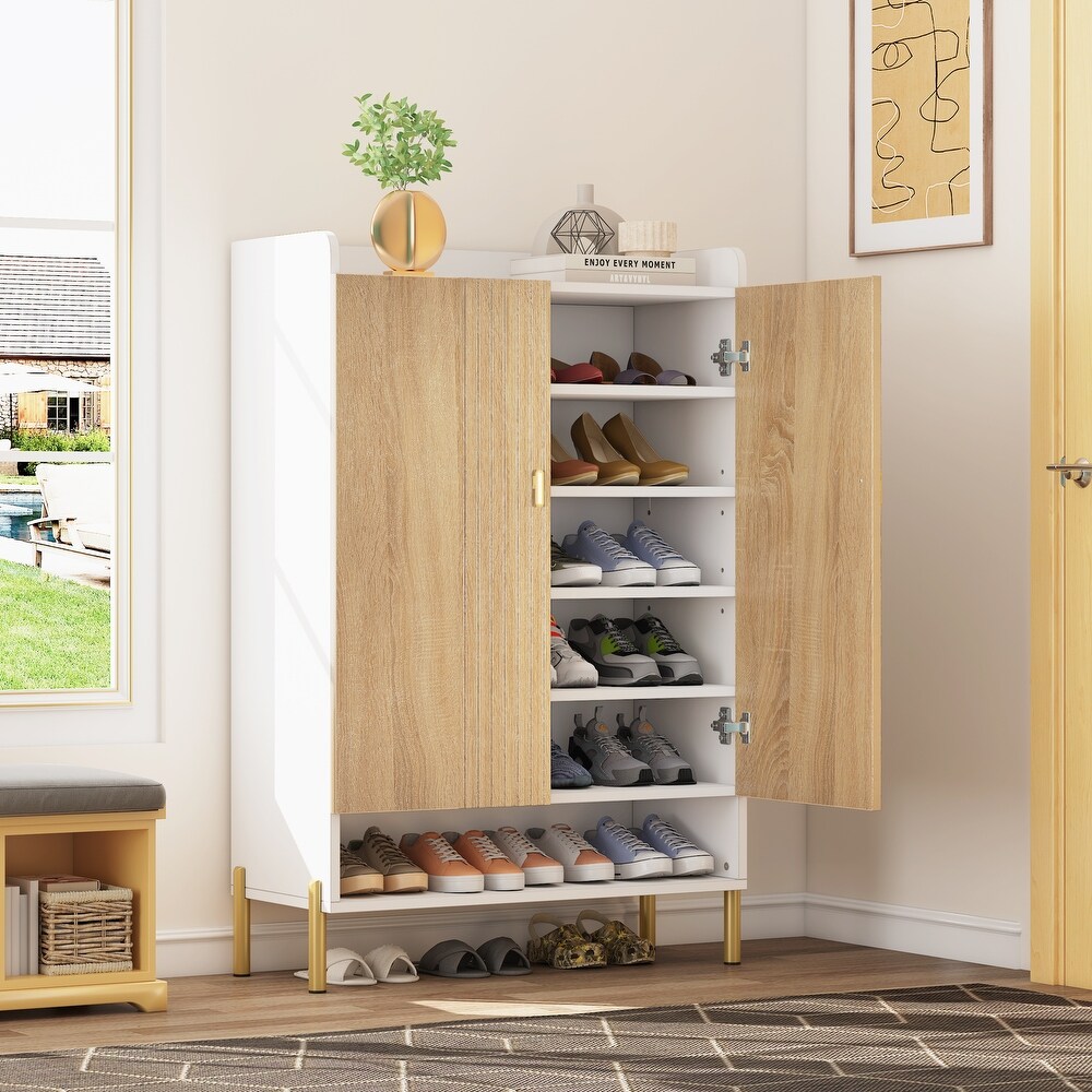 Slim 6 Tier Shoe Cabinet Storage for Entryway