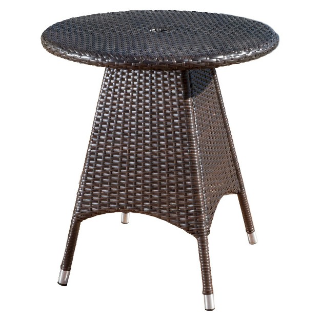 Corsica Round Wicker Bistro Table Multi Brown Christopher Knight Home