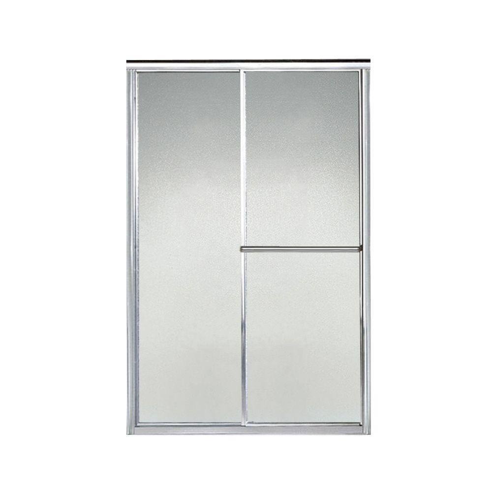 Sterling Deluxe 44 in. x 65-12 in. Framed Sliding Shower Door in Silver with Handle 5960-44S