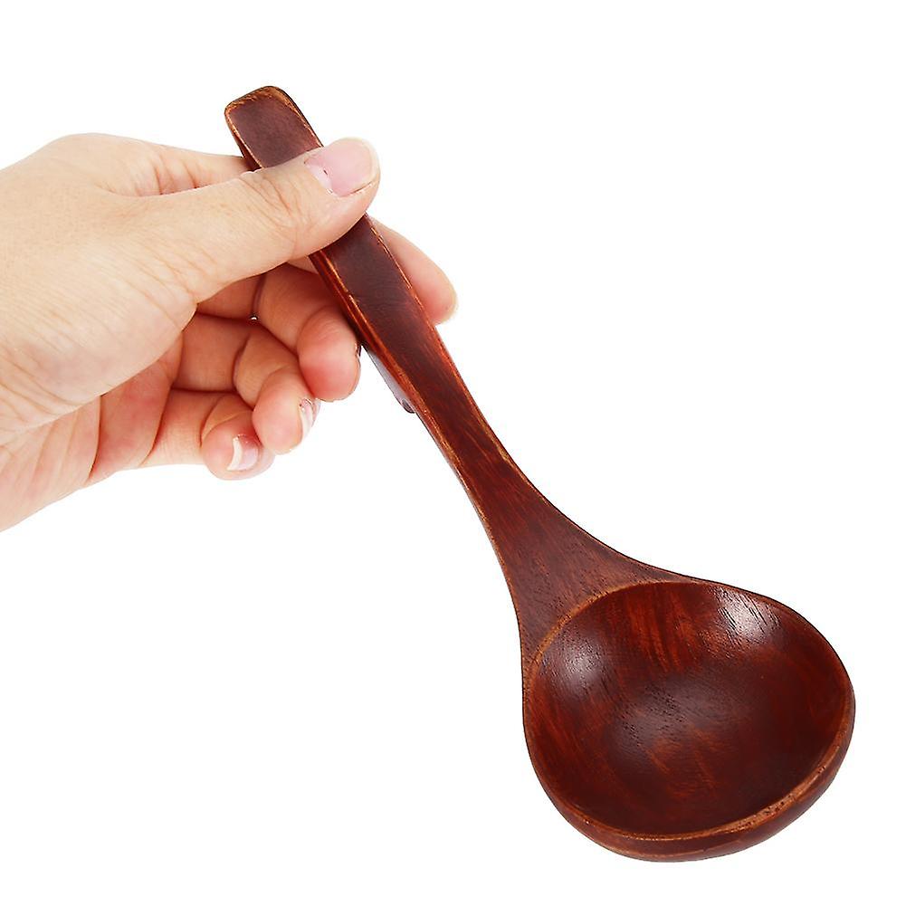 Natural Wooden Ladle Handle Spoon Kitchen Cooking Tool Utensils with Hook (Old Paint Color)