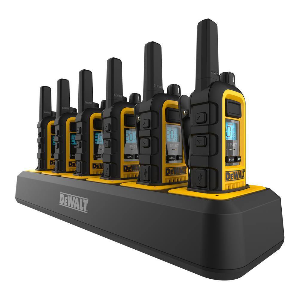 DW DXFRS300 Heavy-Duty 1-Watt Walkie Talkies with 6-Port Gang Charger (6-Pack) DXFRS300-BCH6B