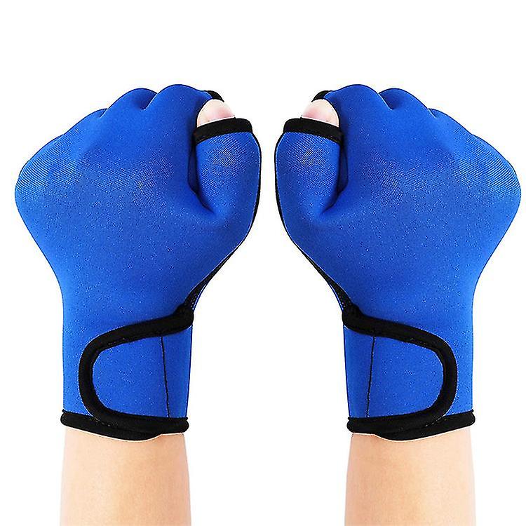 Men's Mesh Swimming Gloves With Wrist Straps