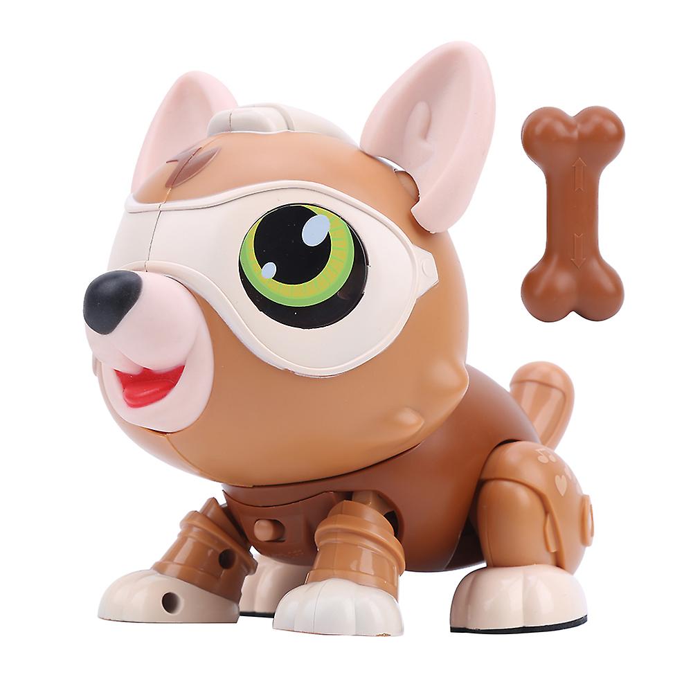 Voice Control Robot Dog Multifunctional Touching Smart Sensor Dog Model Toybrown