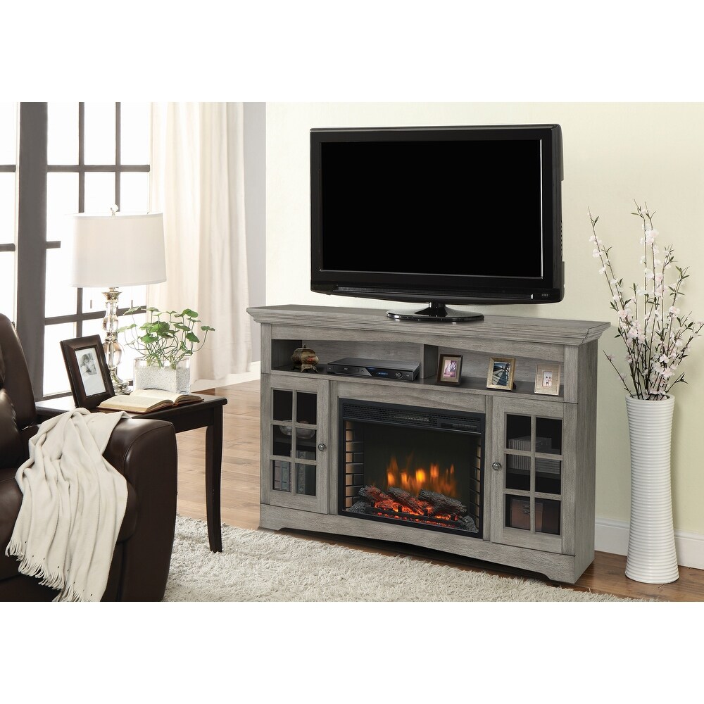 Muskoka Huntley 59 in TV Stand Electric Fireplace in Grey   59\