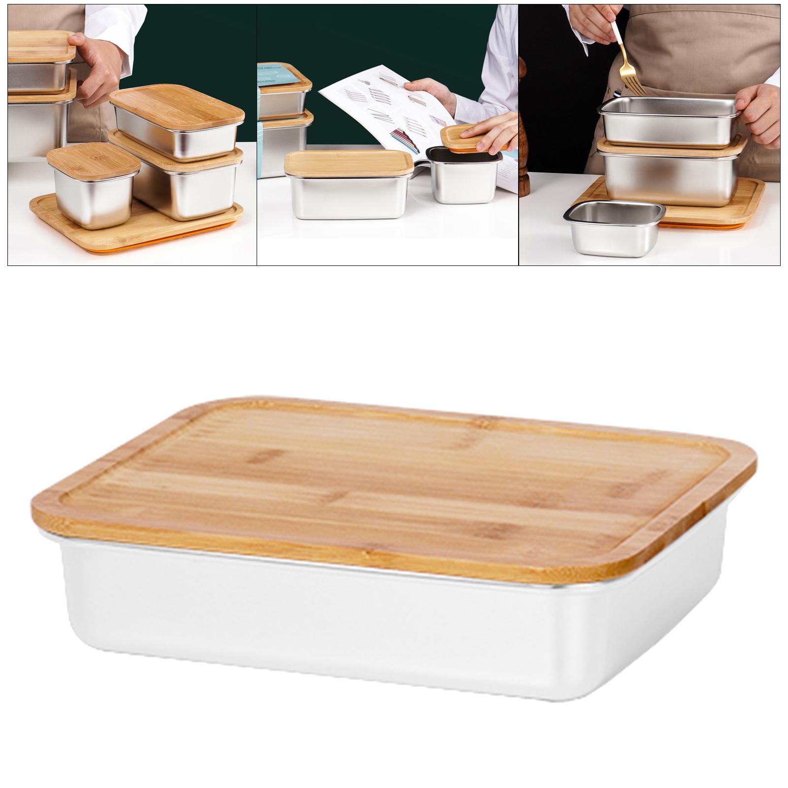 Butter Dish with Lid Extra Large Keeper with Bamboo Lid Cover for Microwave Clean Butter Storage Container for Countertop 1600ml