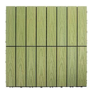 NewTechWood UltraShield Naturale 1 ft. x 1 ft. Quick Deck Outdoor Composite Deck Tile Sample in Irish Green US-QD-ZX-SG-S