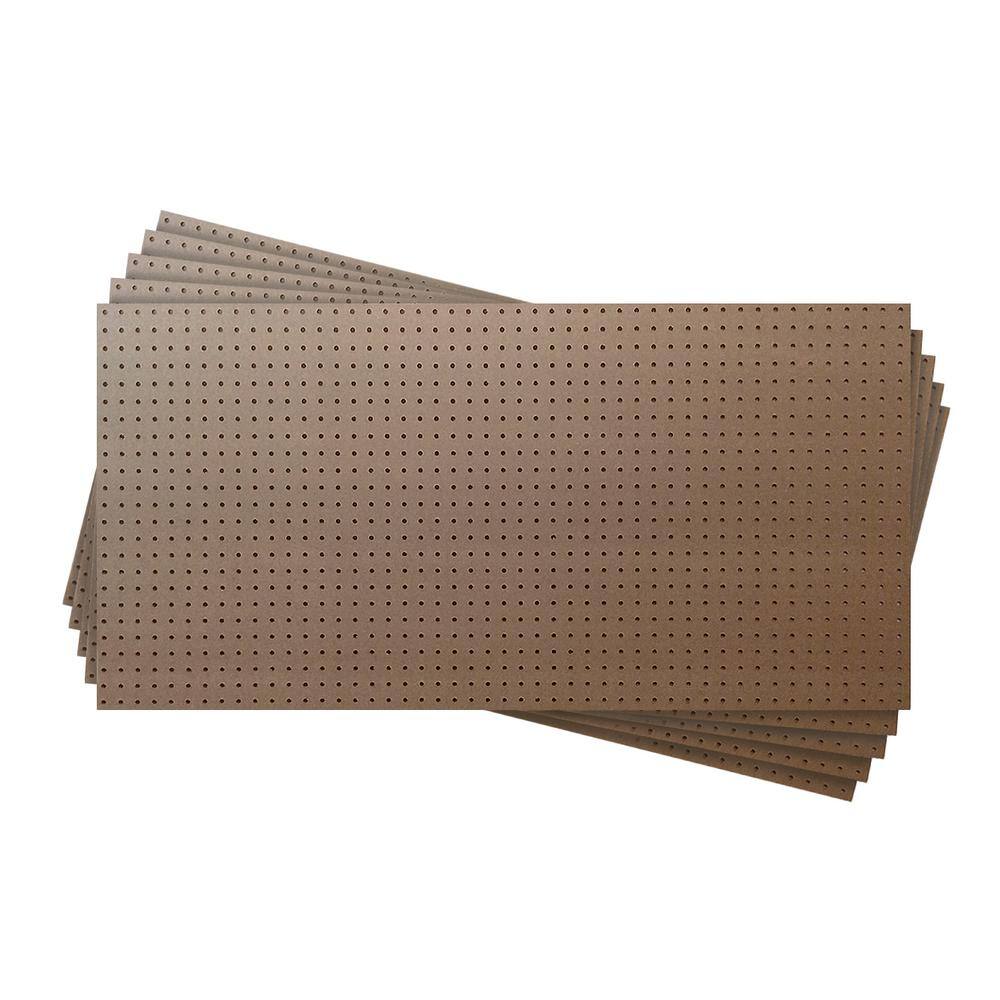 DPI DECORATIVE PANELS INTERNATIONAL 18 in. x 48 in. x 24 in. Tempered Brown Pegboard Hardboard Wainscoting Panel Kit (5-Pack) 40 sq. ft. HDPTS12524485