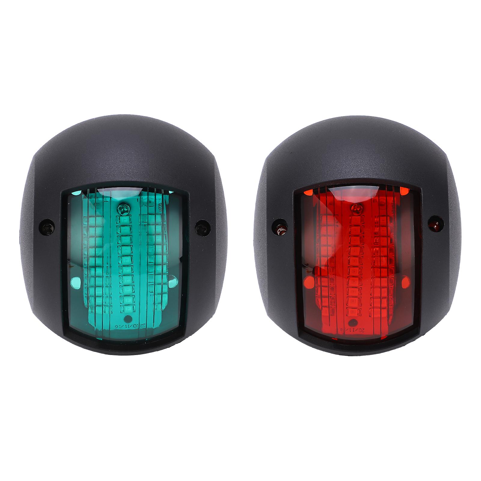 2pcs Marine Boat Yacht Signal Light Led Navigation Bow Lamp Red Green Ship Board Light For Sailing Dc 12v24v 3wblack