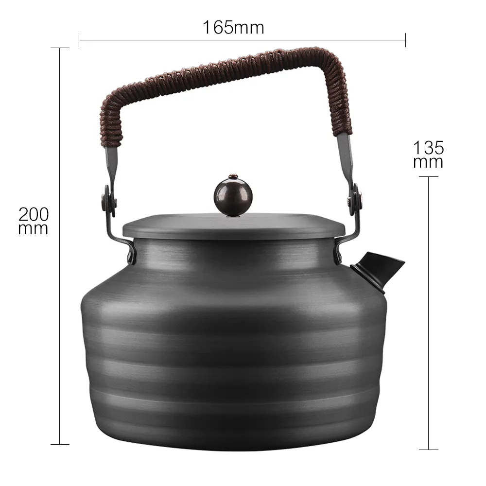 Alocs Portable Hard Anodized Aluminium Hiking Kettle Pot Outdoor Wasserkocher Camping Kettle