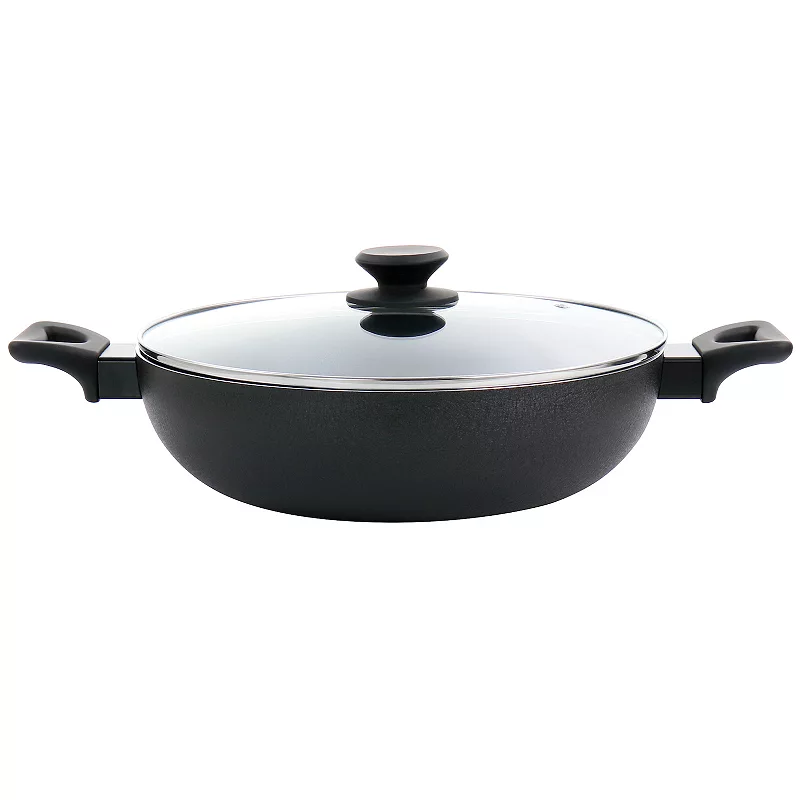 Oster Cocina Ashford 5 Quart Nonstick Aluminum Everyday Pan in Black