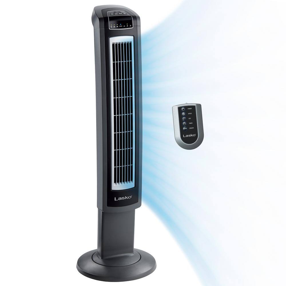 Lasko 42 in. Electronic Oscillating 3-Speed Tower Fan with Remote Control and Fresh-Air Ionizer 2559